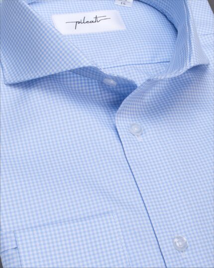 Camasa Bleu pentru barbati cu design pied de poulle din colectia de camasi business pentru barbati de la Gentlemen's Boutique