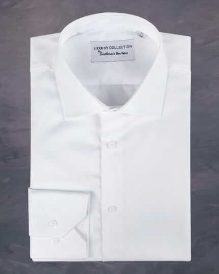 Camasa Alba pentru barbati din bumbac non iron din colectia de camasi albe cu mansete simple