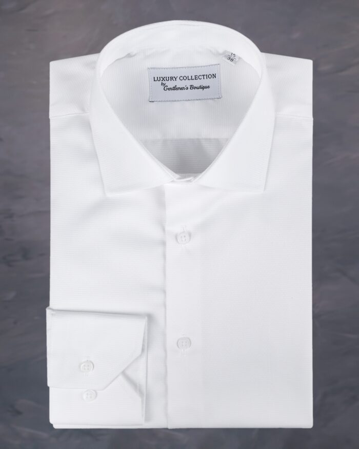 Camasa Alba pentru barbati din bumbac non iron din colectia de camasi albe cu mansete simple