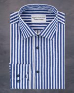 Camasa business albastra in dungi din colectia de camasi pentru barbati Luxury by Gentlemen's Boutique