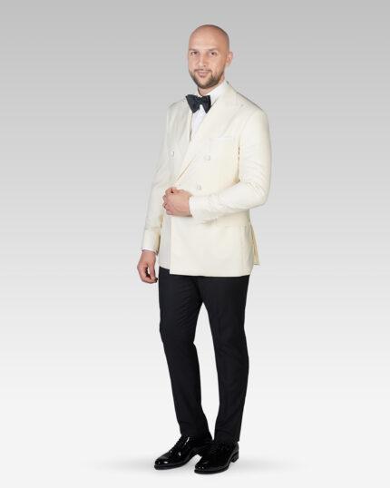 Costum-Ceremonie-Barbati-Tuxedo-Double-Breasted-Ivory-Vitale-Barberis-Canonico-