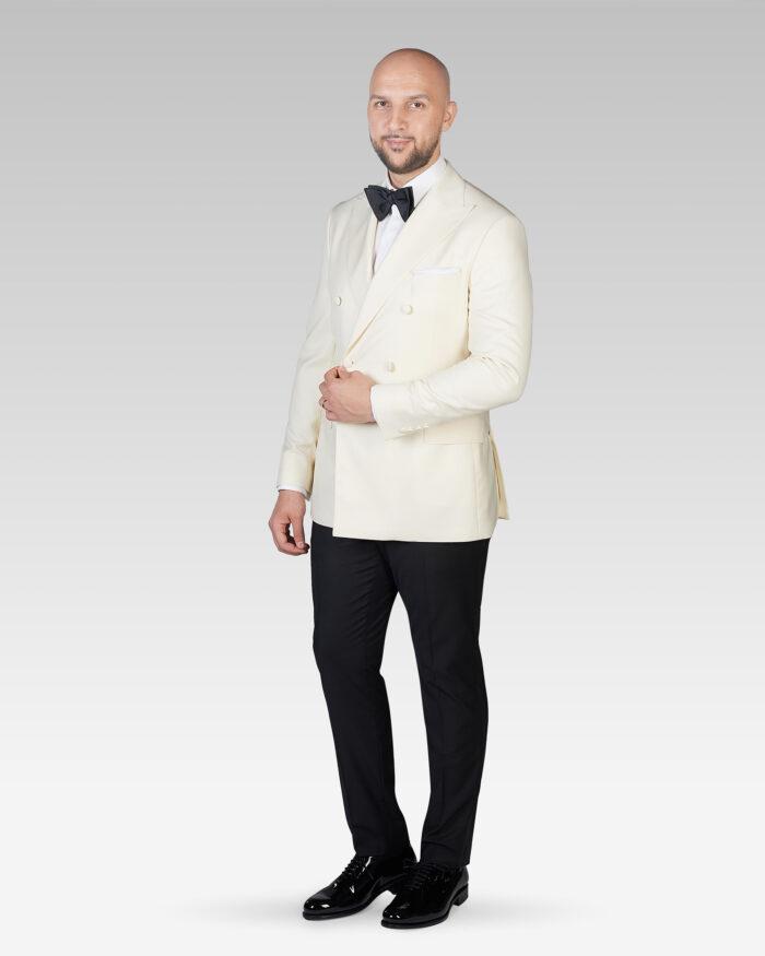 Costum-Ceremonie-Barbati-Tuxedo-Double-Breasted-Ivory-Vitale-Barberis-Canonico-