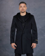 Palton negru pentru barbati din colectia luxury casual de paltoane pentru barbati de la Gentlemen's Boutique