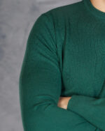 Bluza Verde cu guler clasic rotund pentru barbati