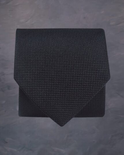 Cravata neagra din matase texturata pentru costum barbati