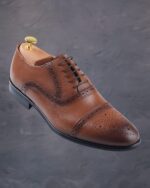 Pantofi Eleganti pentru barbati model Oxford din piele maro light