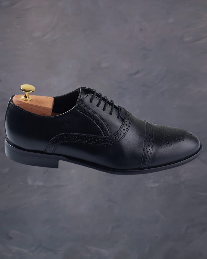 Pantofi oxford negri cu siret model clasic pentru barbati