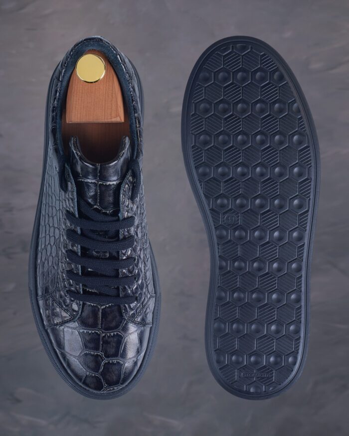 Pantofi Sport de tip Sneaker Luxury Black din piele pentru barbati