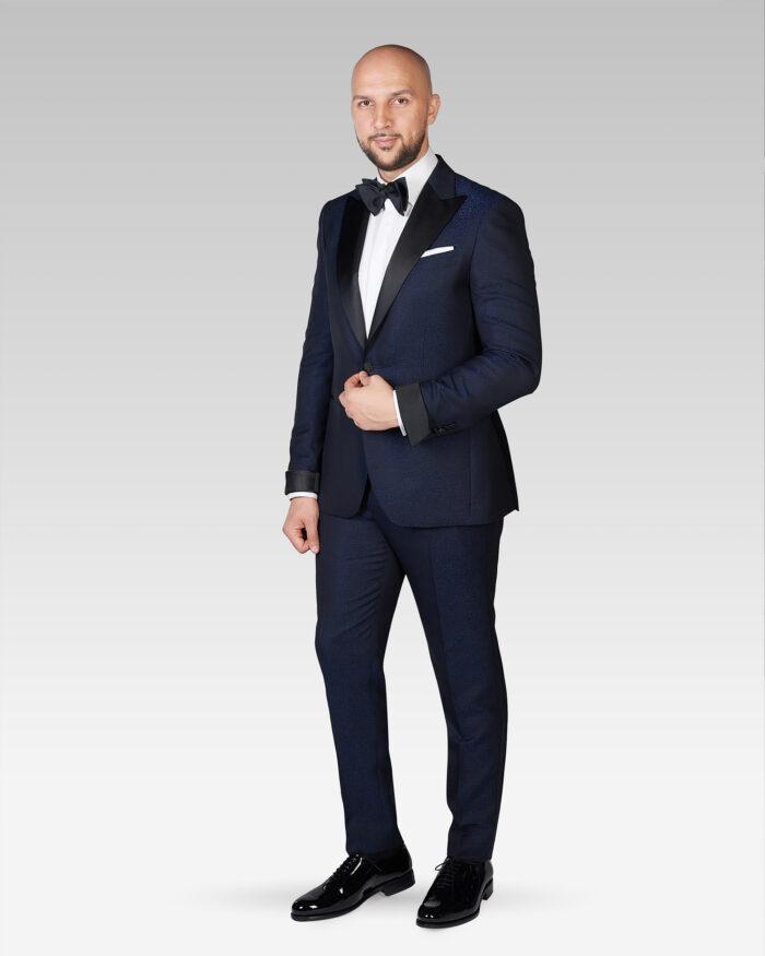 Costum-De-Ceremonie-Albastru-Metalizat-Zignone-Cu-Camasa-Cu-Butoni-Si-Guler-Italian-Si-Papion-Din-Matase-