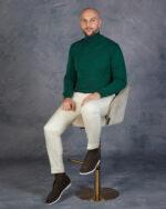 Maleta-Barbati-Turtleneck-Sweater-Maleta-Verde-Lana-Cashwool-Merinos-