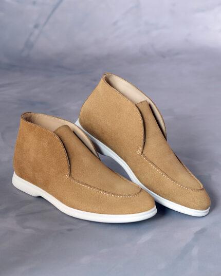 Botine-Bărbați-Suede-Bej-City-Loafers-