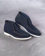 Botine-Bărbați-Suede-Bleumarin-City-Loafers-