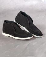 Botine-Bărbați-Suede-Negru-City-Loafers-