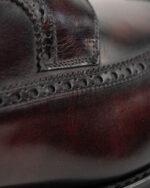 Detaliu-Piele-Visinie-Patina-Longwing-Blucher-