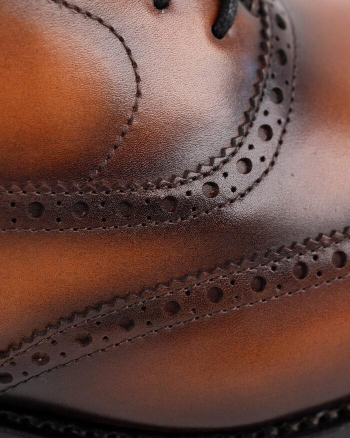 Piele-Perforata-Maro-Cognac-Full-Brogue-