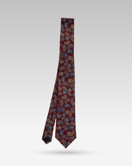 Cravata-Barbati-Matase-Burgundy-Paisley-