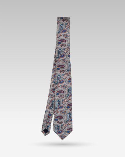 Cravata-Barbati-Matase-Gri-Paisley-