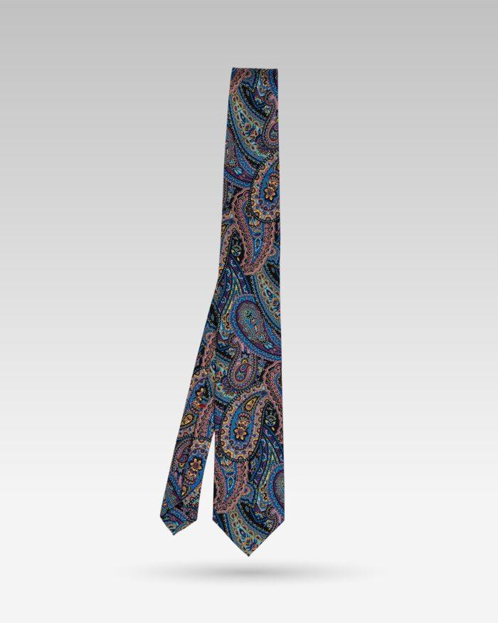 Cravata-Barbati-Matase-Multicolora-Paisley-